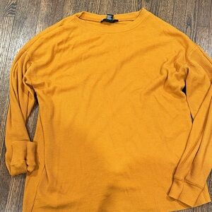 Forever 21 Mustard Ribbed Knit Top